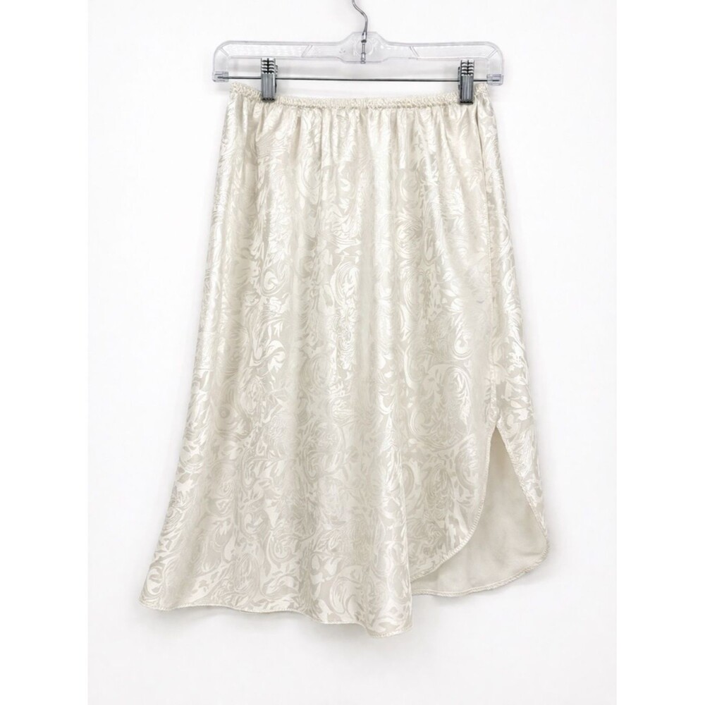 Dreamtime White Slip Skirt Vintage Elastic Slit Size Small Bridal